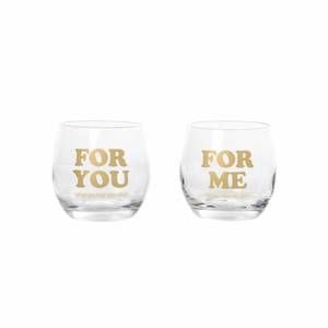 NEW TOTALEE GIFT you & me stemless glasses in transparent